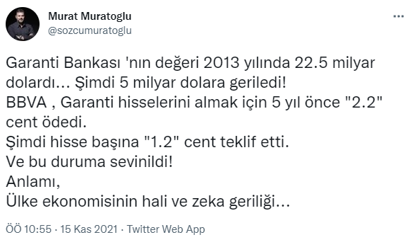 Murat Muratoğlu ortaya çıkardı! Garanti Bankası'nın hisselerindeki utanç verici gelişmeyi açıkladı - Resim : 1