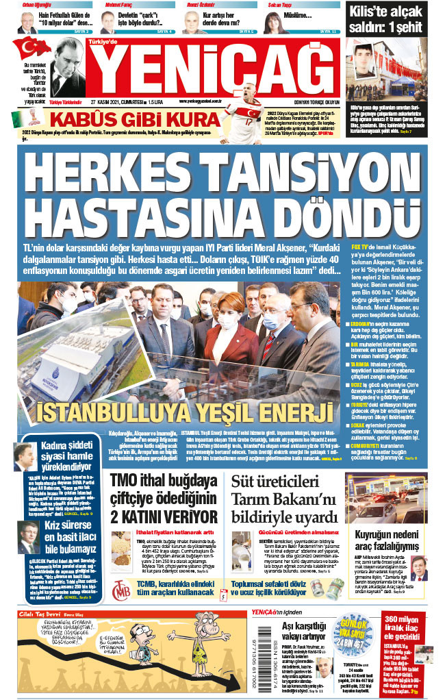 Yeniçağ Gazetesi bugün bu başlıkla çıktı - Resim : 1