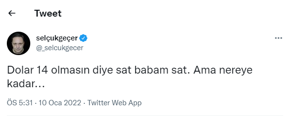 Ünlü ekonomist Selçuk Geçer'den flaş paylaşım. Doları 14'te tutmak için sessiz sedasız yapılanı açıkladı - Resim : 1