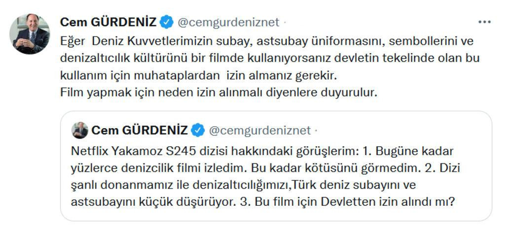 Cem Gürdeniz Türk askerini aşağılayan Yakamoz S245 dizisine isyan etti. Neredesin yandaş medya - Resim : 2