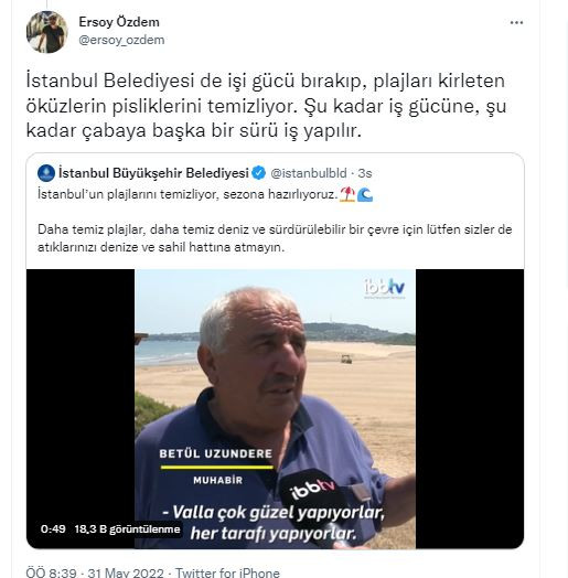 Ünlü gazeteci Ersoy Özdem boğazda yüzen öküzleri açıkladı. Bir de sahilde çekirdek yemişler - Resim : 3