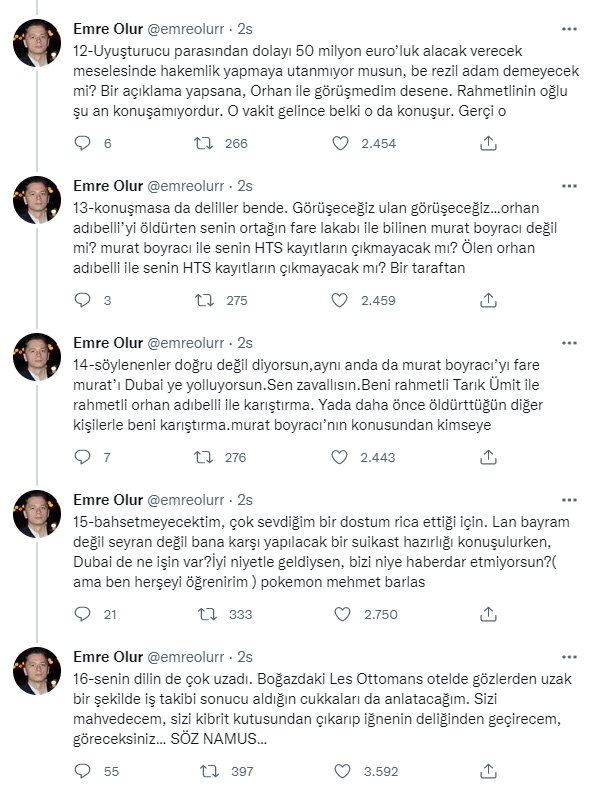Sedat Peker danışmanın üzerinden 16 şok tweet attı. Mehmet Ağar’a cinayet ve suikast suçlamaları. Pokemon Mehmet dediği Mehmet Barlas’a da büyük suçlamalar yaptı - Resim : 4