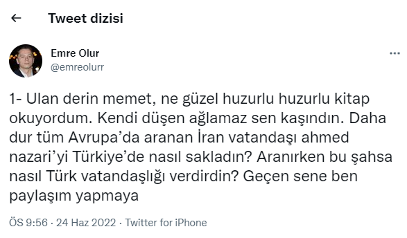 Sedat Peker danışmanın üzerinden 16 şok tweet attı. Mehmet Ağar’a cinayet ve suikast suçlamaları. Pokemon Mehmet dediği Mehmet Barlas’a da büyük suçlamalar yaptı - Resim : 5