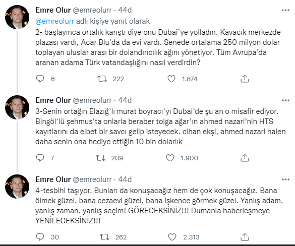 Sedat Peker danışmanın üzerinden 16 şok tweet attı. Mehmet Ağar’a cinayet ve suikast suçlamaları. Pokemon Mehmet dediği Mehmet Barlas’a da büyük suçlamalar yaptı - Resim : 6