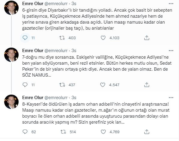 Sedat Peker bugün de arka arkaya tweetler atıp bir cinayeti anlattı. Her şeyi açığa çıkaracak yerin adresini verdi - Resim : 3