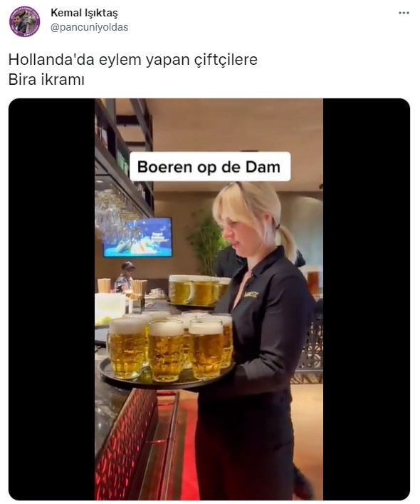Sandıkta attığın oy kaderindir. Hollanda'da eylem yapan çiftçilere bira ikram edildi - Resim : 1