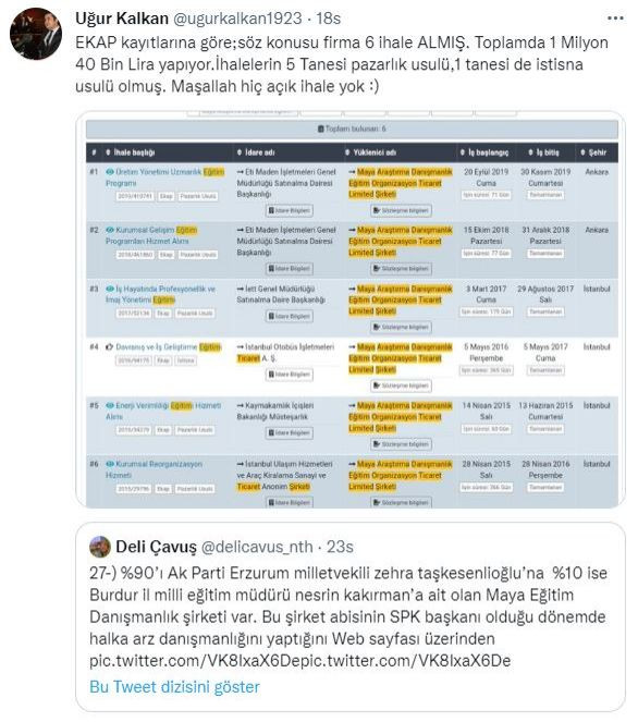 AKP Milletvekili Zehra Taşkesenlioğlu&rsquo;nun şirketi kamudan ka&ccedil; ihale aldı. Sedat Peker g&uuml;ndeme getirmişti - Resim : 1