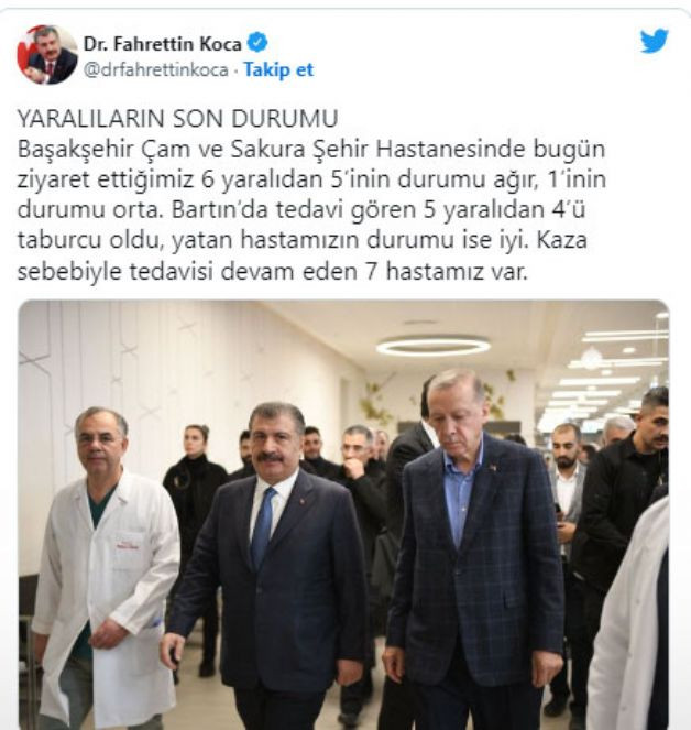 Bakan Koca hastane ziyareti ger&ccedil;ekleştirdi. Yaralı maden iş&ccedil;ilerinin sağlık durumuna ilişkin yeni a&ccedil;ıklama - Resim : 1