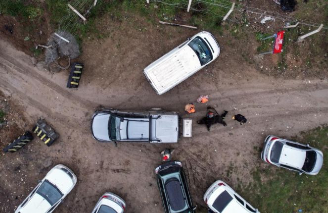 Aracın arkasında sürüklediler. İstanbul’da kuruyan barajında domuz avı - Resim : 3