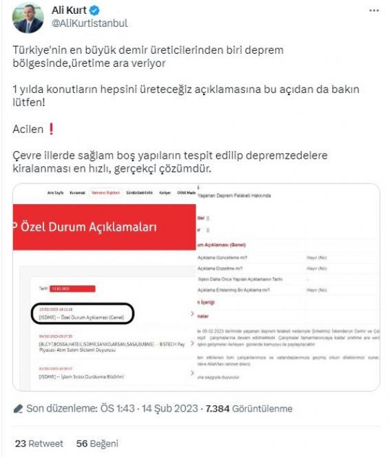 KİPTAŞ Genel Müdüründen Erdoğan’ı terletecek soru. Erdoğan 1 yılda evleri tamamlarız dedi İSDEMİR üretime ara verdi - Resim : 3