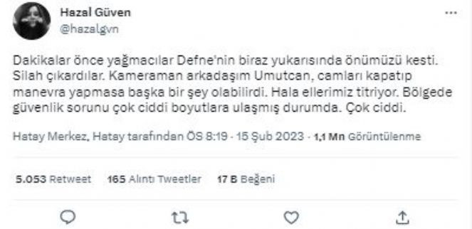 TELE1 ekibine afet bölgesinde saldırı. Silahlı yağmacılar önlerini kesti - Resim : 2