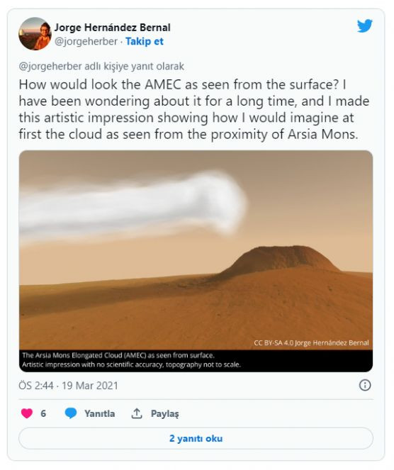 Mars'taki uzun bulutun sırrı çözüldü. Gelen bilgiyle NASA şok oldu. Tam 1700 kilometre - Resim : 4