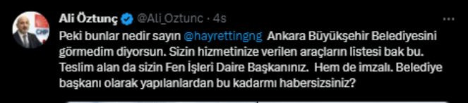 CHP’den AKP’li Belediye Başkanı’na ‘belgeli’ yanıt geldi. “Ankara Büyükşehir Belediyesi'ni burada hiç görmedim” demişti - Resim : 1