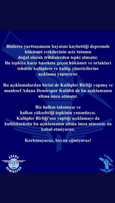 Taraftar grubu Adana Demirspor'a başkaldırdı - Resim : 1