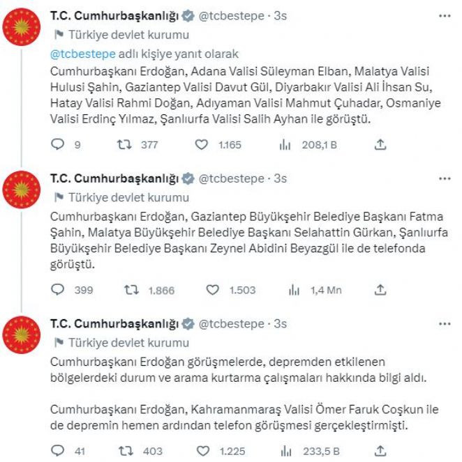 Erdoğan deprem olan CHP'li belediyeleri aramadı. AKP’li belediyeleri tek tek aradı - Resim : 2