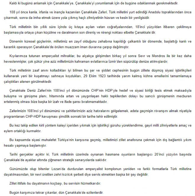 Millet İttifakı'nı Çanakkale'deki düşmana benzetti. Bahçeli 18 Mart mesajında muhalefeti hedef aldı - Resim : 3