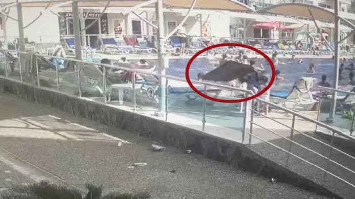 Antalya Alanya'da havuz kenarında güneşlenirken kadının başına düştü
