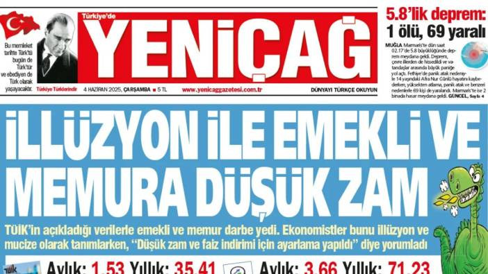Yeniçağ Gazetesi: İllüzyon ile emekli ve memura düşük zam